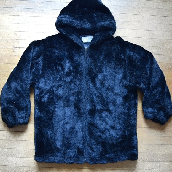 Vintage Oversized Faux Fur Hoodie Coat - Picture 5 of 5